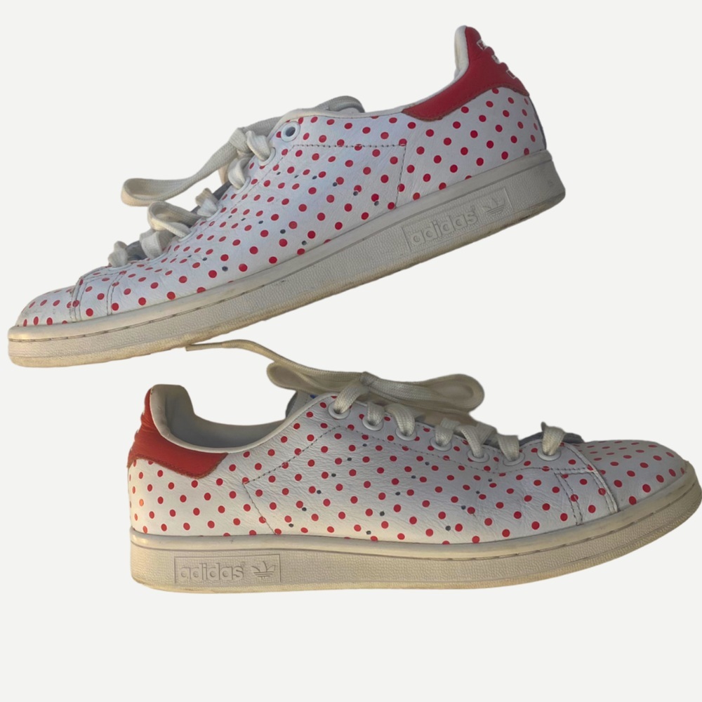 Adidas Stan Smith Leather Polka Dot Sneakers Shoes Pharrell Williams Size 8.5 - Picture 1 of 9